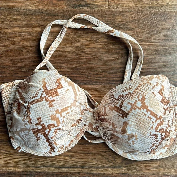 NEW Shade & Shore Snakeskin Bikini Top | 34D Bikini Top | Snakeskin Bikini Top - Picture 2 of 8